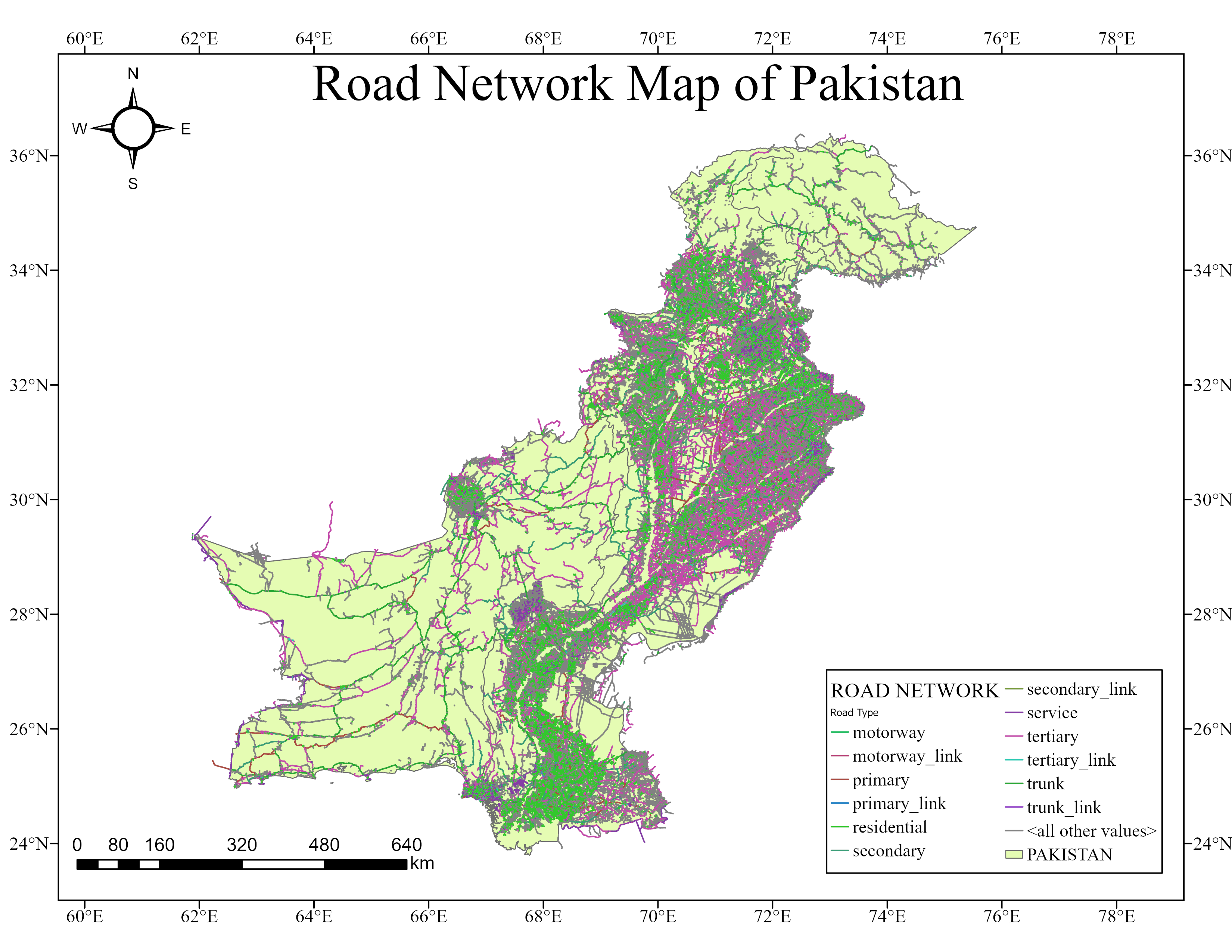 Pakistan NSDI road network
